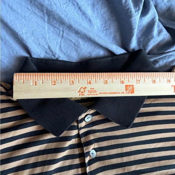 Ben Hogan Men’s XL Shortsleeve Gold/black Striped Polo Causal Button Down NWOT - Picture 11 of 12